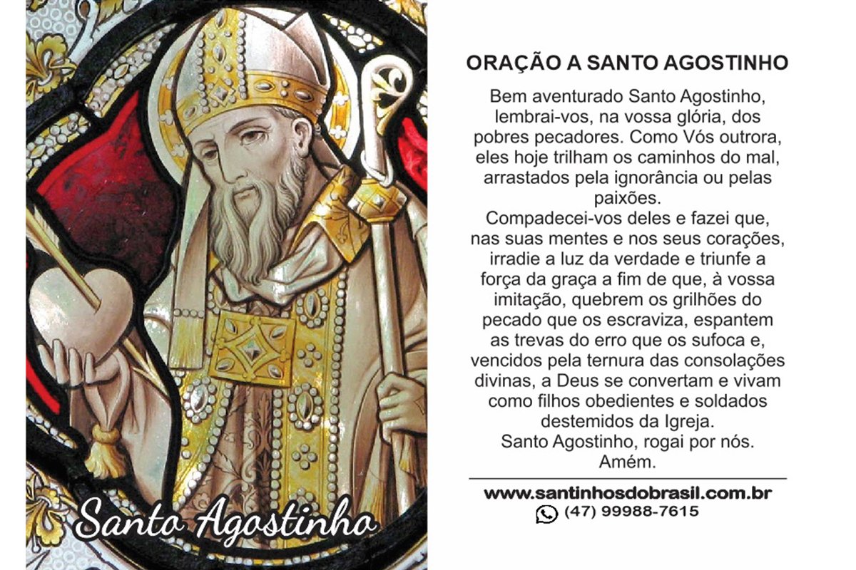 Oração a Santo Agostinho I Santinhos do Brasil